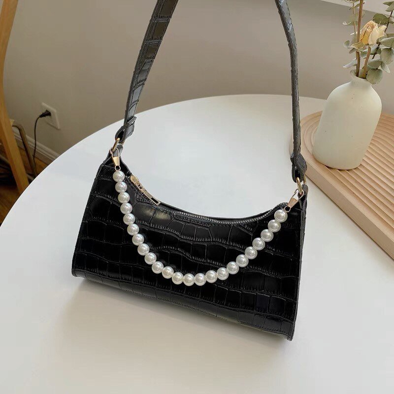 Fashion Crocodile Pattern Women&#39;s Bag New Popular PU Leather Shoulder Bag Luxury Designer Texture Buckle Handbags for Women 2022 US Mall Lifes