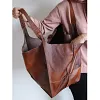 Sac fourre-tout en cuir surdimensionn&eacute;