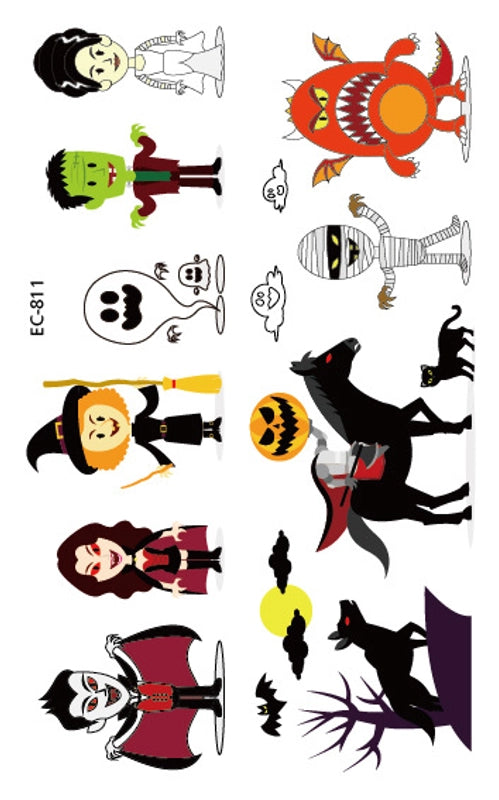 Halloween Pumpkin Masquerade Party Tattoo Stickers