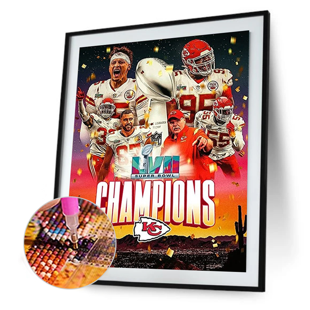 (Big Size)Kansas City Chiefs-Full Round Diamond Painting 50*60CM