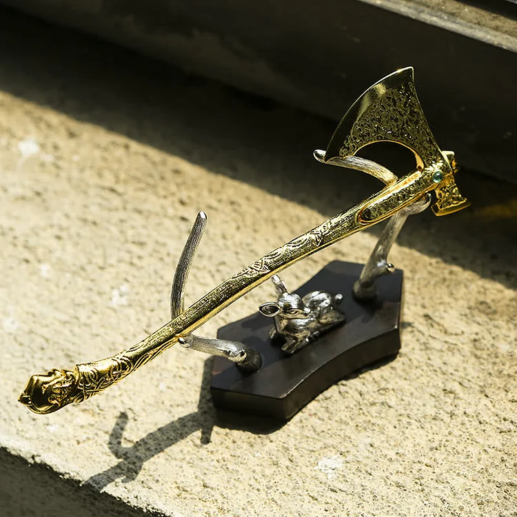 Coutureaura 925 Sterling Silver Viking Battle Axe Figurine