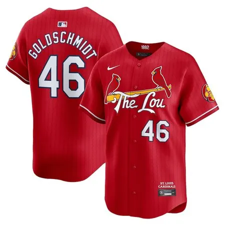 Men's St. Louis Cardinals #46 Paul Goldschmidt  Red 2024 City Connect Limited Player Jersey
