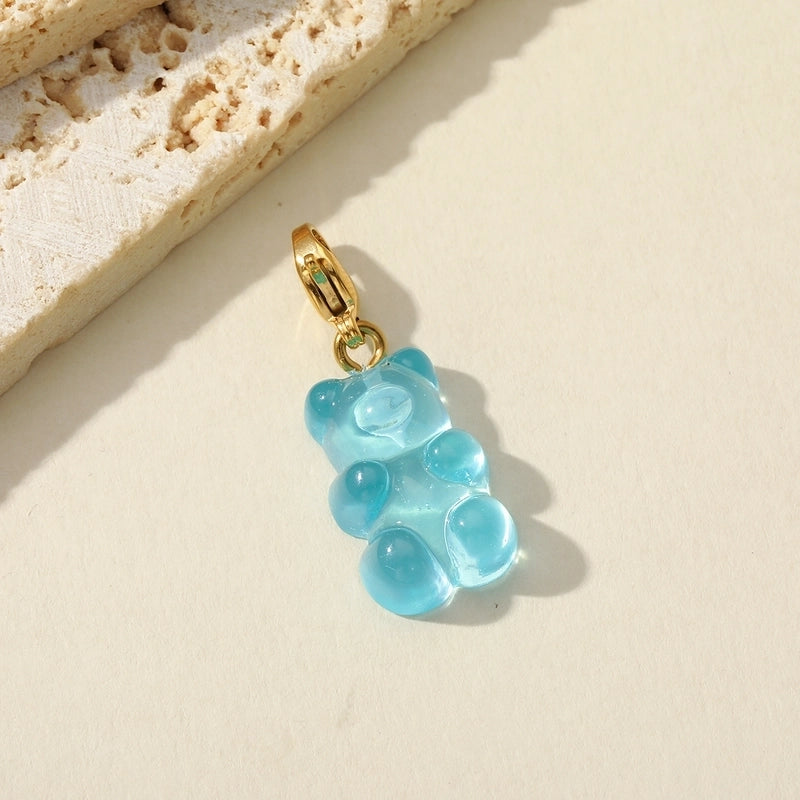 1 Piece 304 Stainless Steel Resin 14K Gold Plated Cartoon Little Bear Pendant Jewelry Accessories