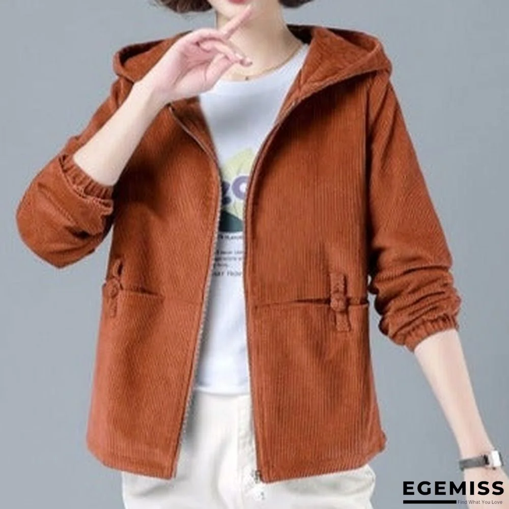 Autumn Winter Loose Short Jacket Casual Corduroy Jacket Women | EGEMISS