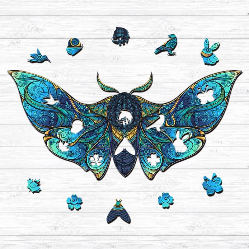 Ericpuzzle™ Ericpuzzle™ Blue Moth Wooden Puzzle