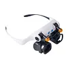 Jewelers Magnifying Glass with LED & Interchangeable Lens High-Definition Magnifying Glass 2X 4X 6X 10X 13X Lenses Head-Mounted Magnifier For Mechanical & Jewelry Appraisal
