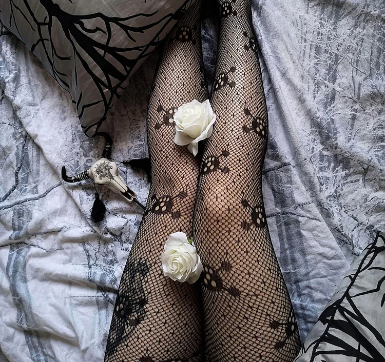 Skull Sheer Pantynose Tights