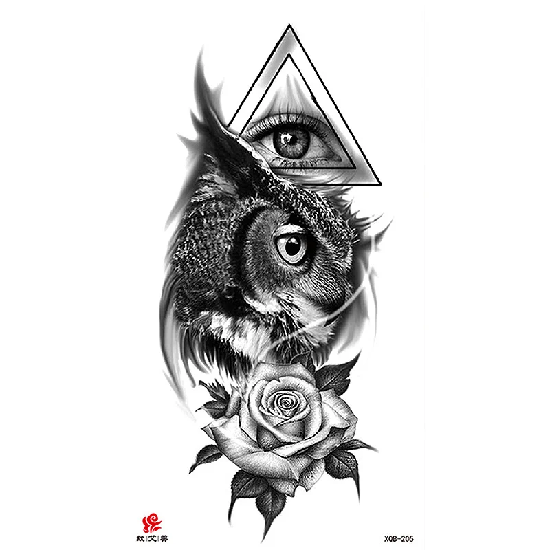 Sdrawing Temporary Tattoo Sticker Flash Tattoos Skull Snake Wolf Blue Pink Rose Flowers Body Art Arm Fake Sleeve Tatoo Women