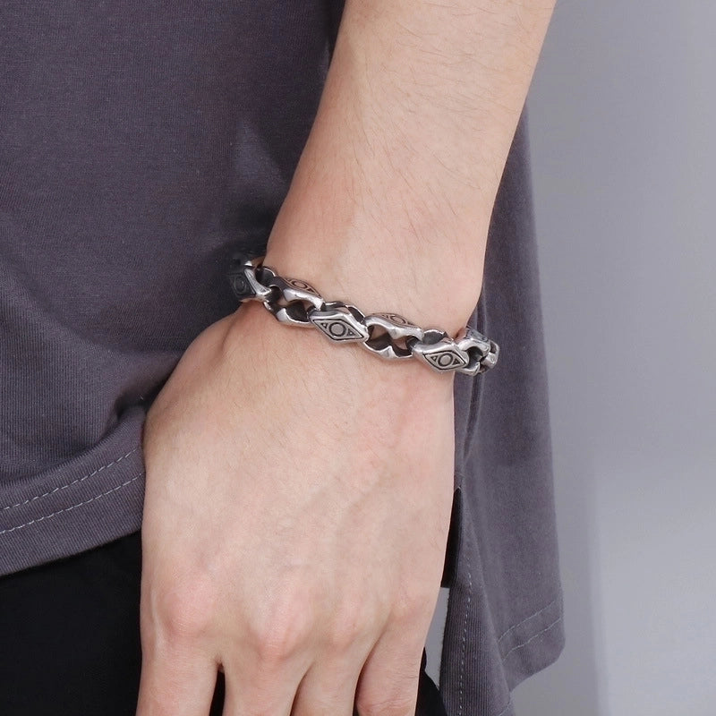 Punk Solid Color Titanium Steel Plating Gold Plated Men’s Bangle