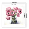 Flowers Full 18CT 2 Strands DIY Stamped Cross Stitch Kits for Beginners Adults Home Wall Decor Cross Stitch Art and Crafts Kits 25x25cm