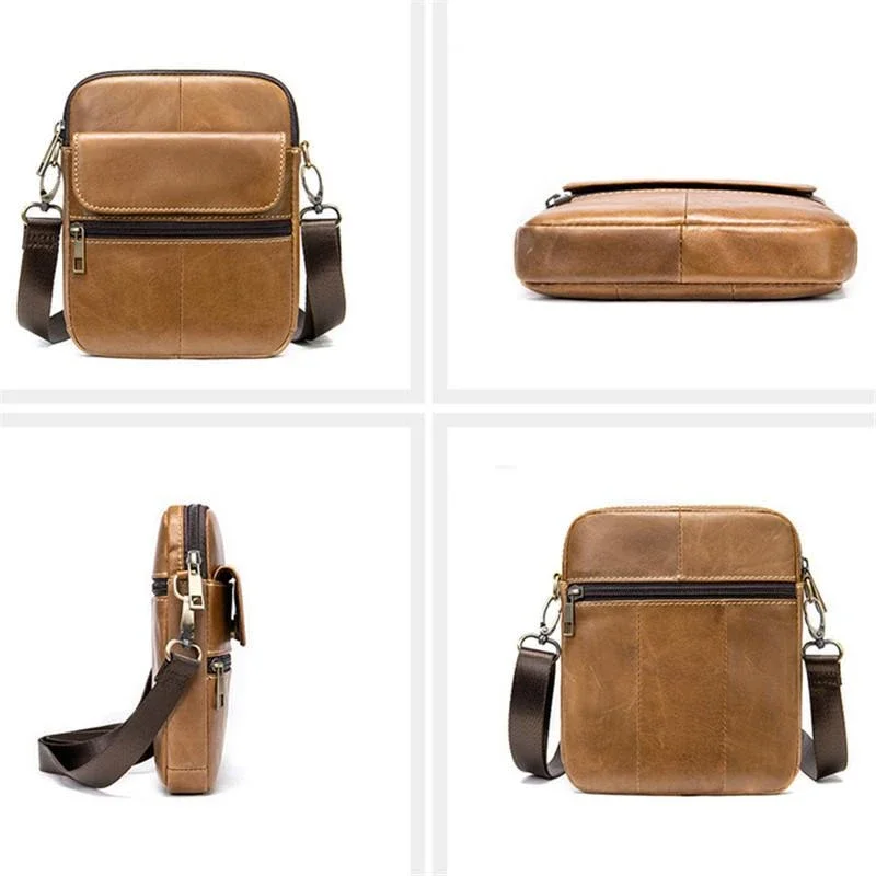 Mens Vintage Classci Large Capacity Casual Leather Shoulder Packs Crossbody Bags