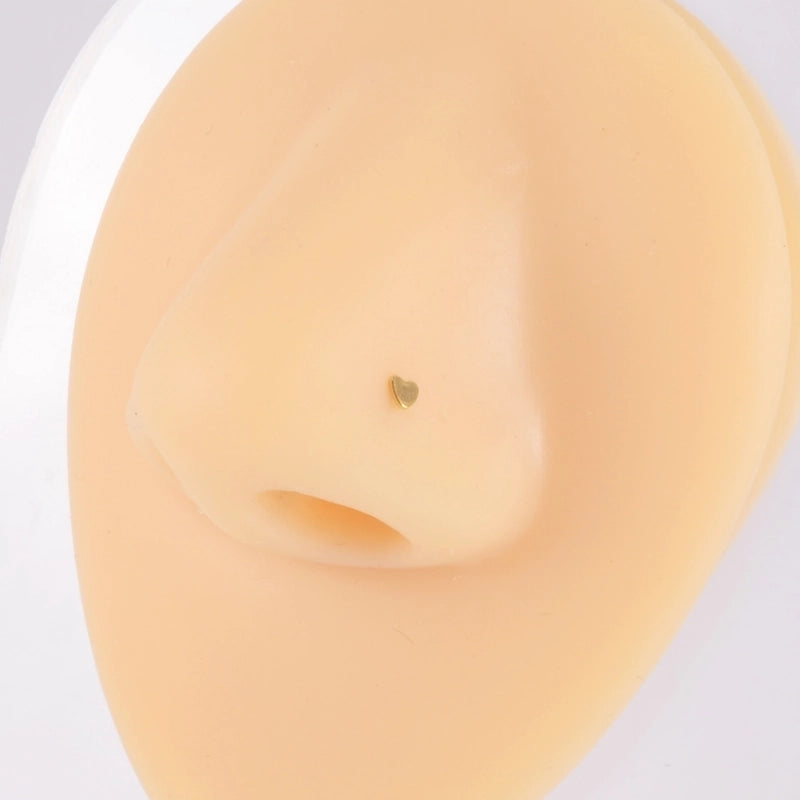 1 Piece Nose Rings & Studs Casual Minimalist Classic Style Heart Shape 304 Stainless Steel Plating 18K Gold Plated Nose Rings & Studs