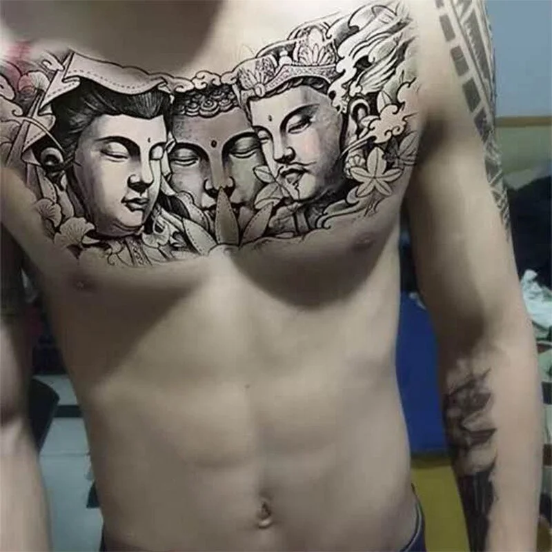 Temporary Tattoos For Men Shoulder Tattoos Large Chest Body Sexy Tattoo Sticker Waterproof Fake Arm Tatoo
