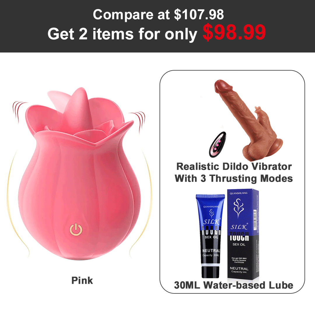 10 Speeds Rose Vibrator With Tongue