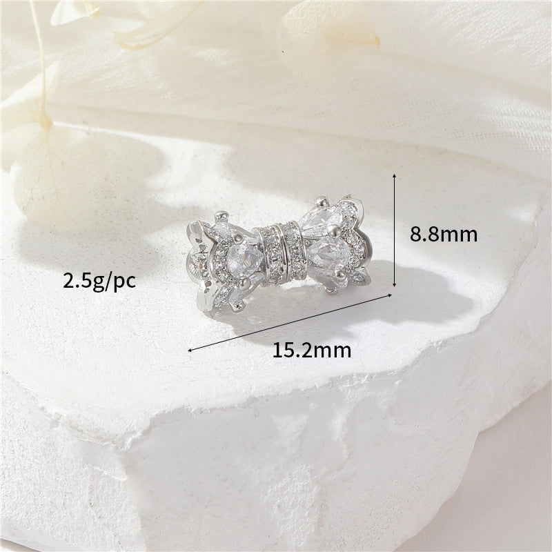 Zhongxing 14K Color Retaining Micro Inlaid Zircon Screw Buckle Small Waist Pearl Buckle DIY Bracelet Necklace Connecting Buckle Accessories