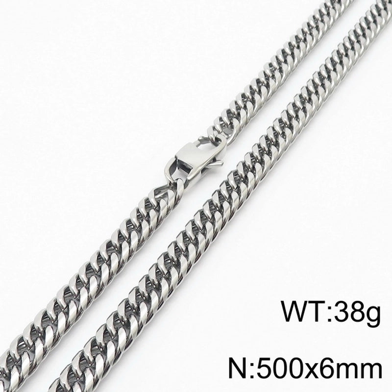 Hip-hop Retro Solid Color Titanium Steel Chain Men’s Necklace