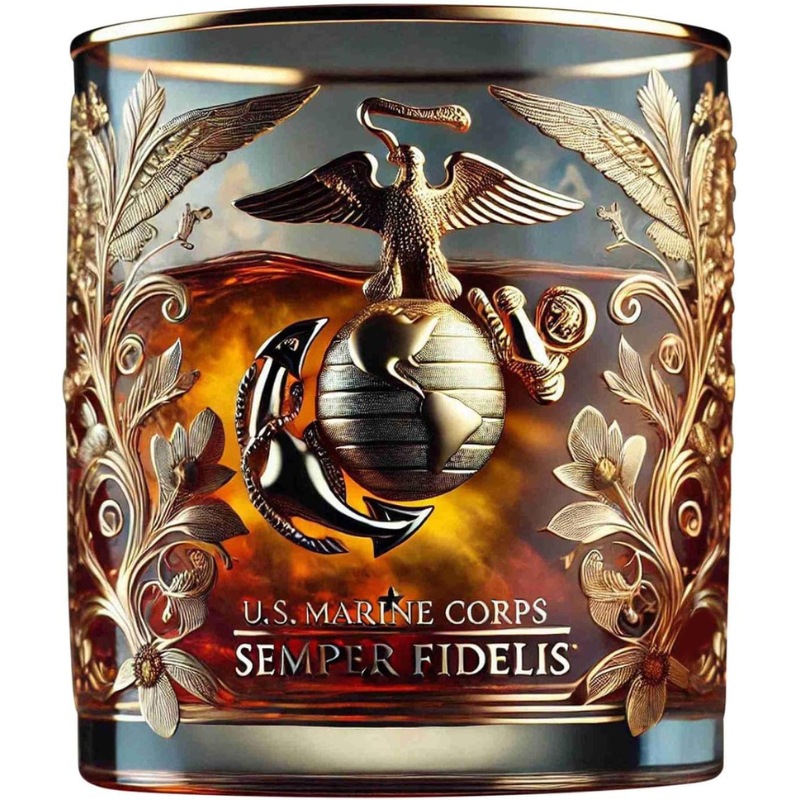 Veteran Tribute Glass with Gold Accent Premium Design