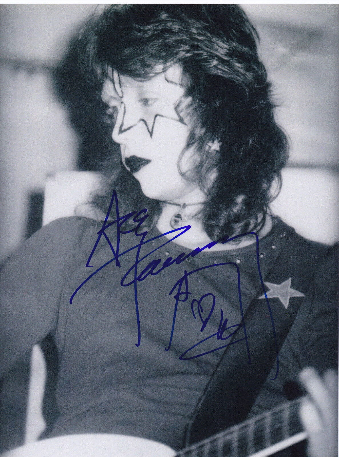 Ace Frehley Signed Autographed 8.5x11 Inch Photo Poster painting Kiss Detroit Rock City Space