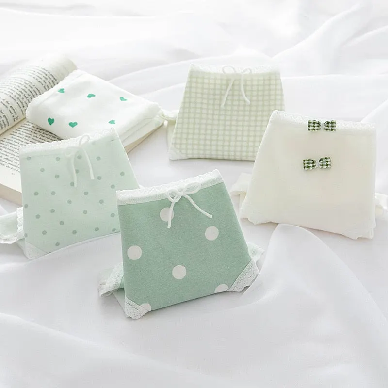 New Women's Cotton Underwear Sexy Printing Panties Fashion Girl Bow Briefs Mid Waist Seamless Underpants female Lingerie