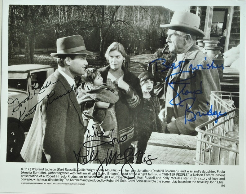 OKLAHOMA CRUDE cast x3 Lloyd Bridges, Kelly McGillis, Kurt Russell, 8x10 wcoa