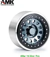 AMK Pcs Aluminum Alloy 17.5mm Hex Hub 2.9 Beadlock Wheels Rims for 1/6 RC Crawler Car Axial SCX6 Upgrades(Baked Blue)