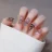 Buyerint 24pcs Wearable Pink Press on Nails – Butterfly Lovely Girl False Nails Tips with Jelly Gel Design  