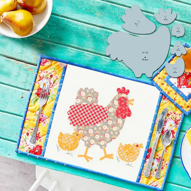 Patchwork Weekends Weekend Chicken Patchwork Quilting Template Set - With Instructions