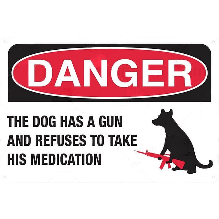 Warning Beware of Dogs - Vintage Tin Signs/Wooden Signs - 7.9x11.8in & 11.8x15.7in