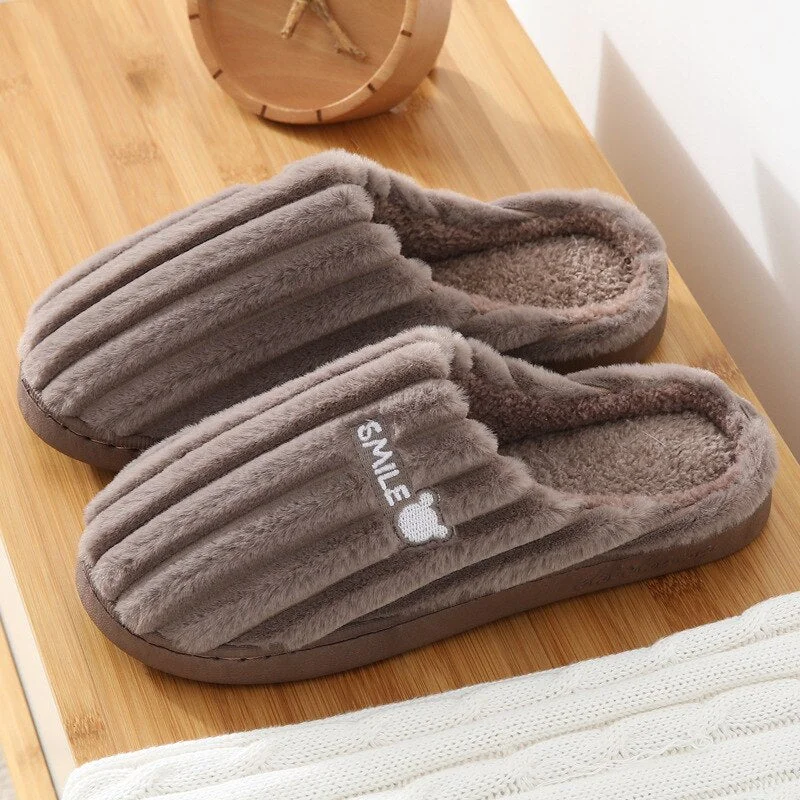 Men's Slippers Memory Foam Winter House Slippers Velvet TPR Home slippers male Soft Designer bedroom Shoes for man Indoor
