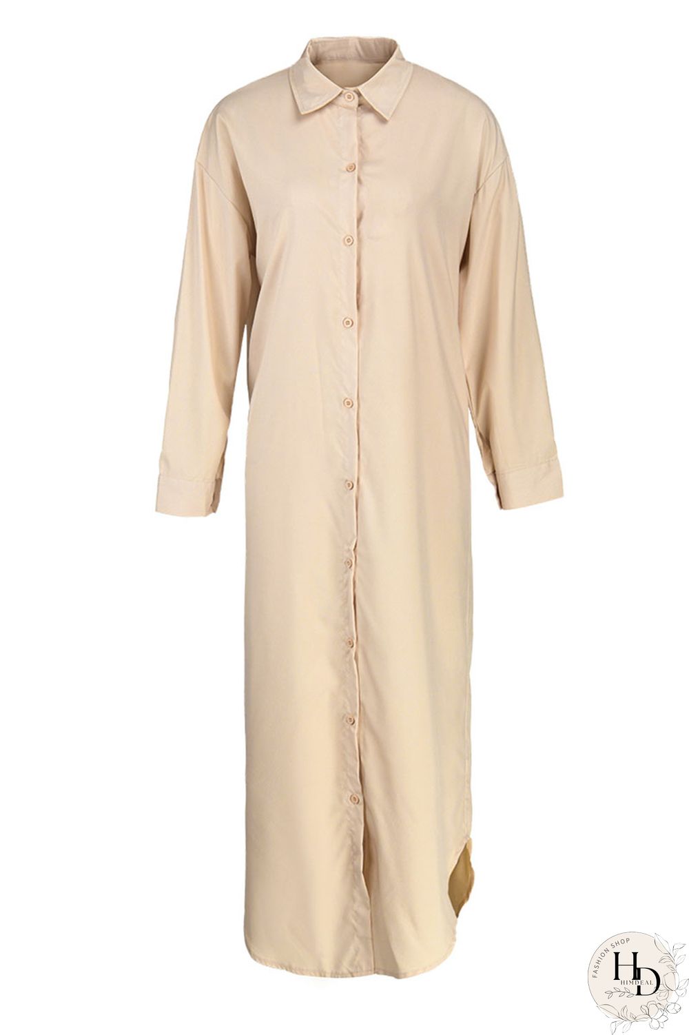 Khaki Casual Solid Patchwork Buckle Turndown Collar Tops