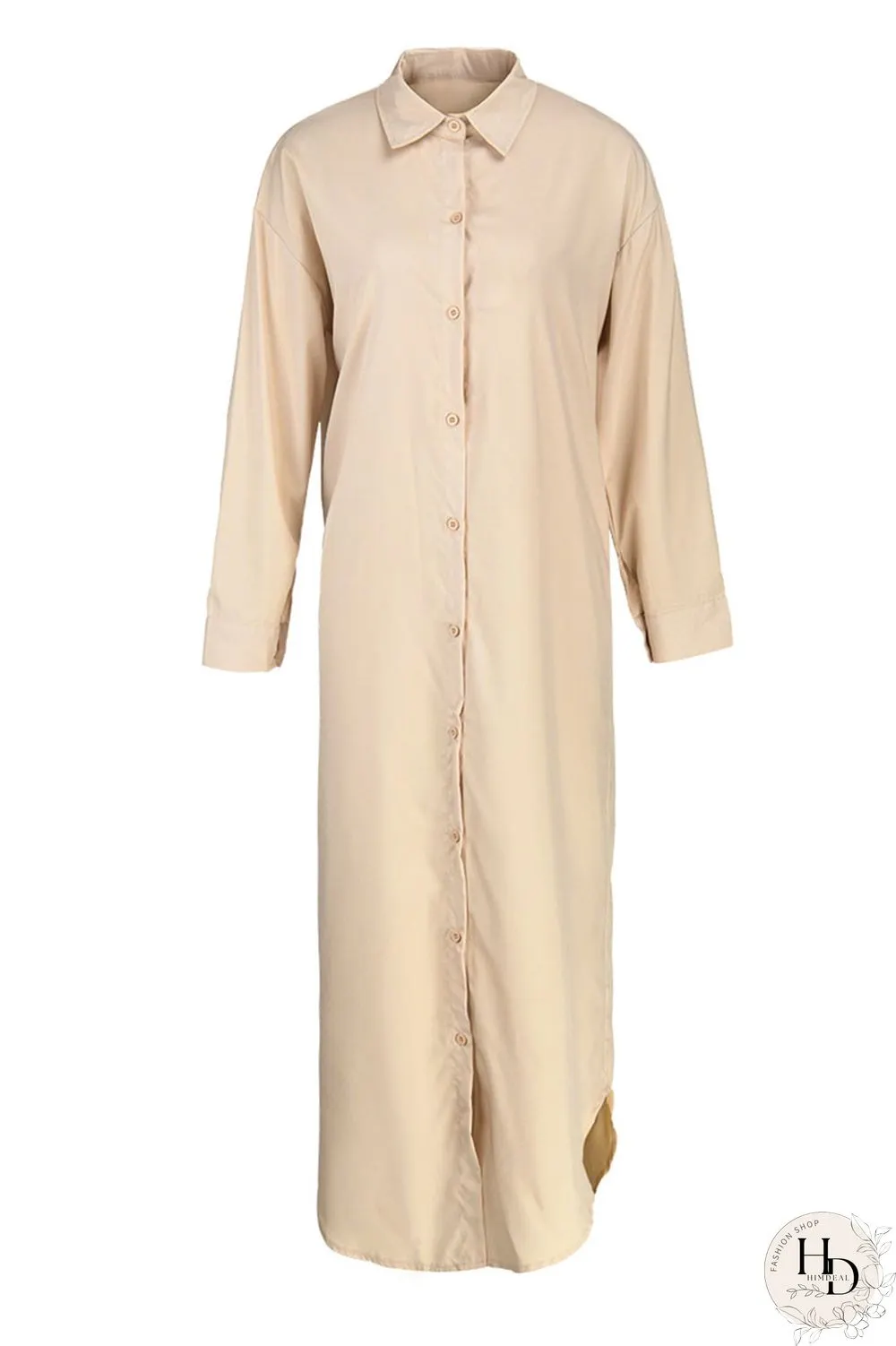 Khaki Casual Solid Patchwork Buckle Turndown Collar Tops