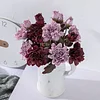Rustic Red Purple 2 Heads Burn Edge Dahlia Artificial Flower