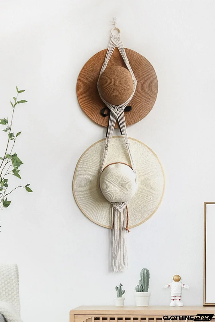 Macrame Double Hat Hanger