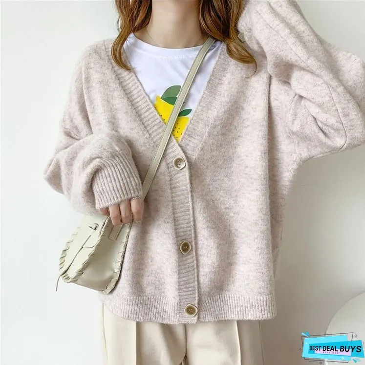 Christmas Gift H.SA Women Sweater Cardigan Winter Solid Cashmere Top Casual Cardigans Chic Korean Fashion Winter Knit Jacket sueters mujer