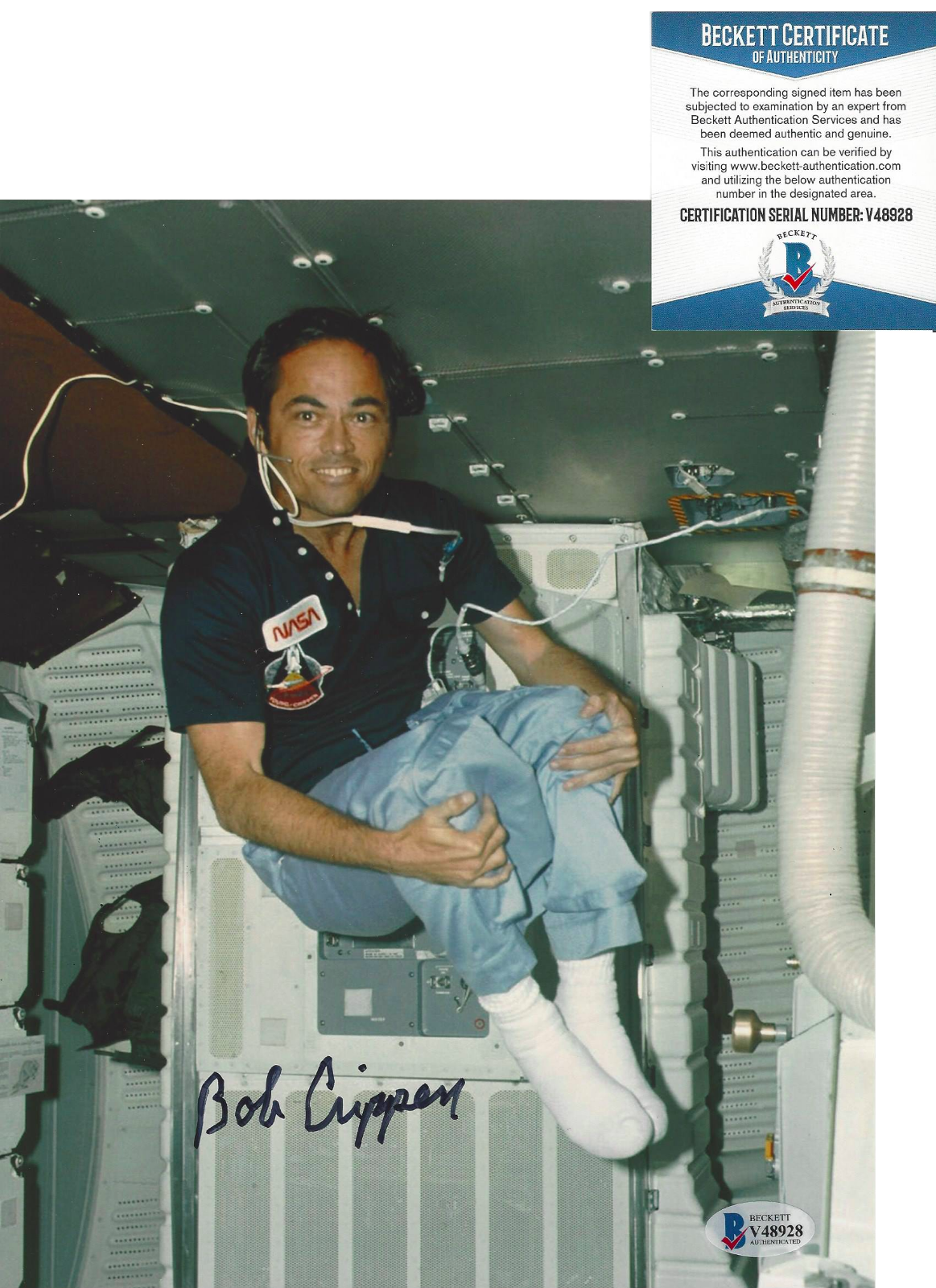 ROBERT L. CRIPPEN NASA PILOT ASTRONAUT SIGNED 8x10 Photo Poster painting STS-1 BECKETT COA BAS