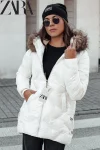 Damska zimowa pikowana kurtka z bluzką