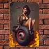 Pin up girl - Panneaux en &eacute;tain m&eacute;tallique(30*40cm)