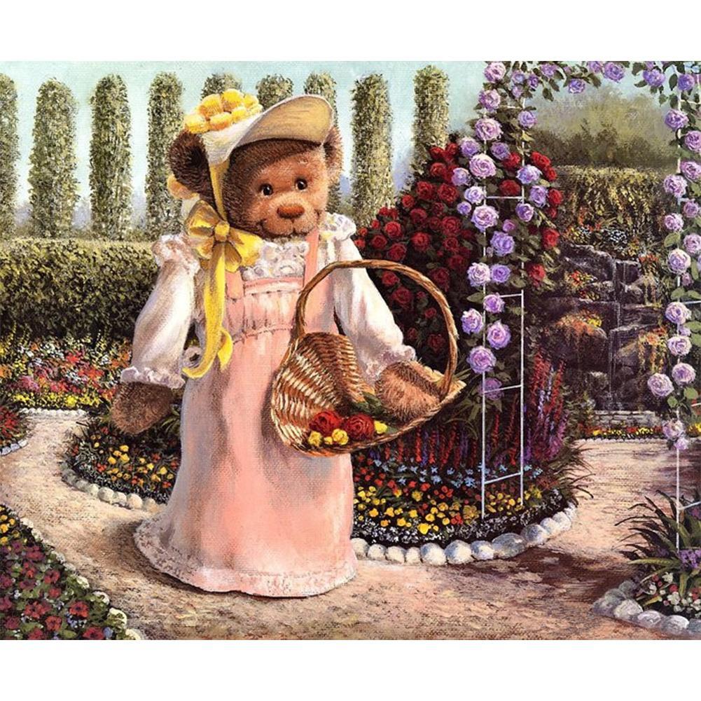 5D DIY Full Drill Diamond Painting Bear Pattern Embroidery for Wall Hanging gbfke