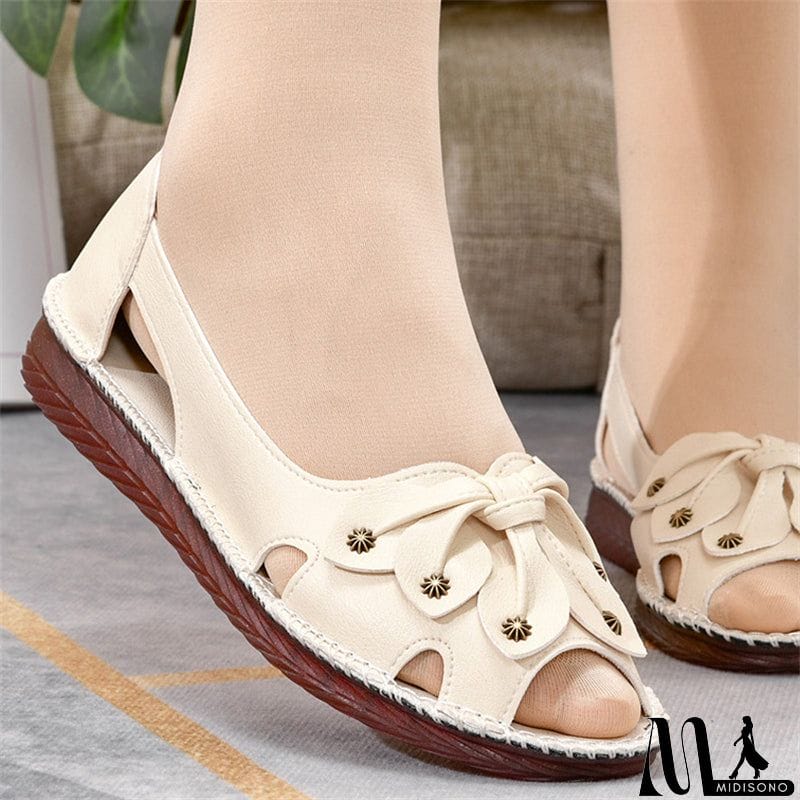 MidiSono - Women's Extra Soft Rubber Sole Non-Slip Fish Mouth Sandals for Summer