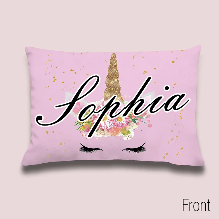 BlanketCute-Personalized Lovely Bedroom Unicorn Pillowcase with Your Kid's Name | 02