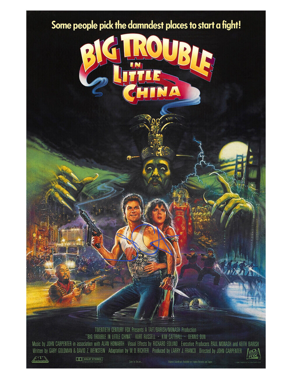 A2 Big Trouble In Little China Poster Signed by John Carpenter 100% + COA