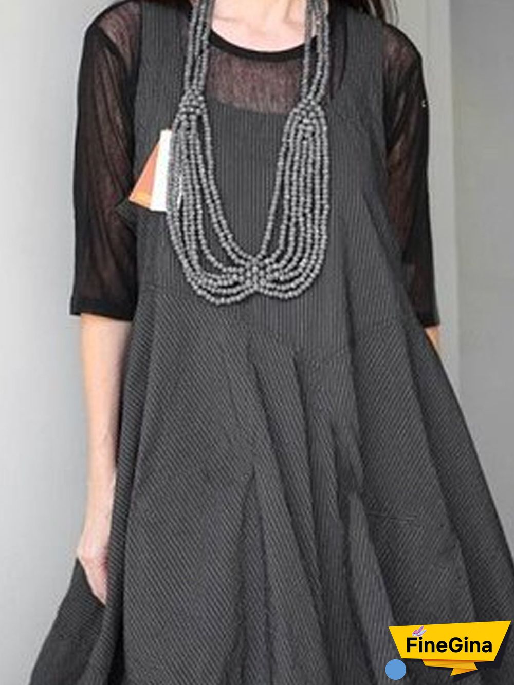 Sleeveless A-Line Casual Floral-Print Weaving Dress