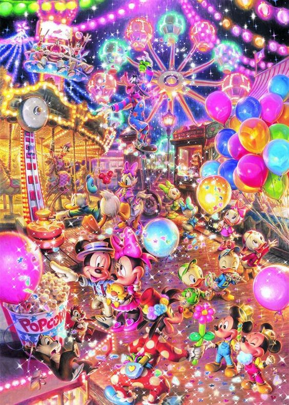 Disney Mickey Amusement Park Candy House 30*50CM(Canvas) Full Round Drill Diamond Painting gbfke