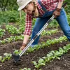 2 in 1 Garden Hoe with Tiller Cultivator Rake Lightweight Hoes Weeding Rake with Long Handle for Fast Grass Removal Cultivating Loosen Soil