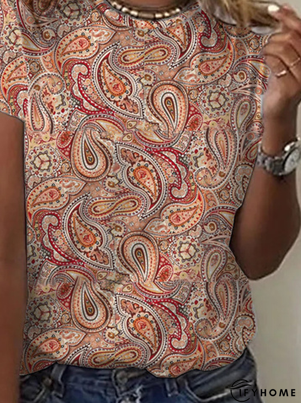 Paisley Vintage Short Sleeve T-Shirt | IFYHOME