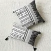 Black and White Bohemian Tassels Home Living Sofa Cushion Pillow Cover