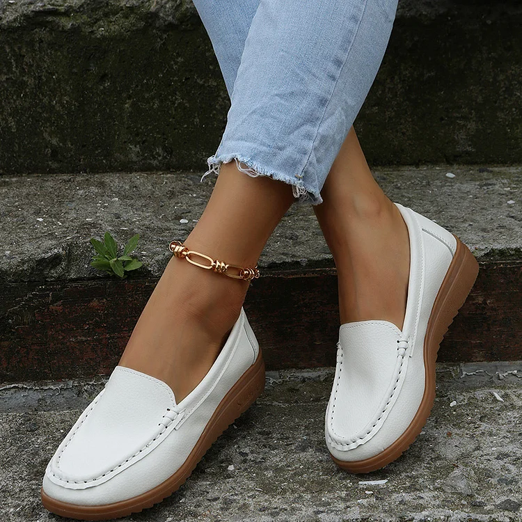 Plain Color Casual Loafers Flats