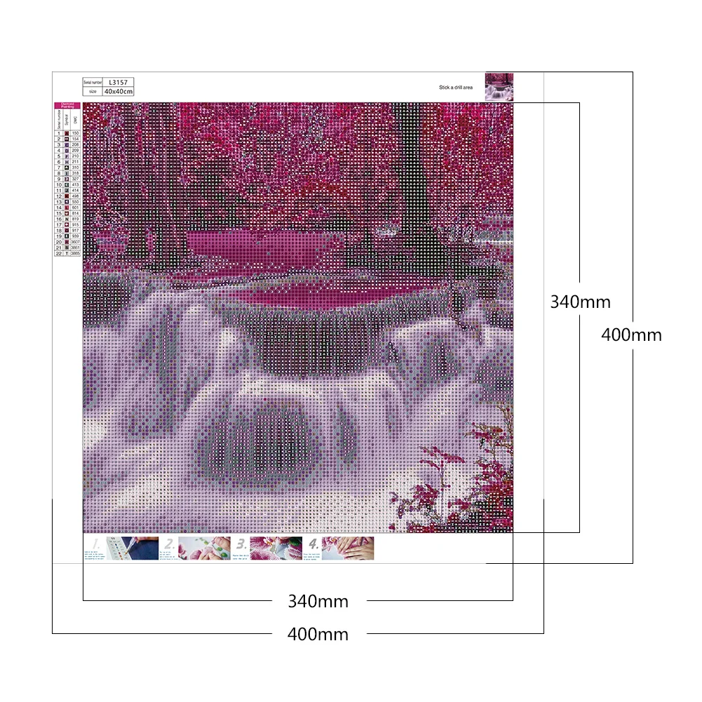 Full Round Diamond Painting 40*40cm - Forest Waterfall