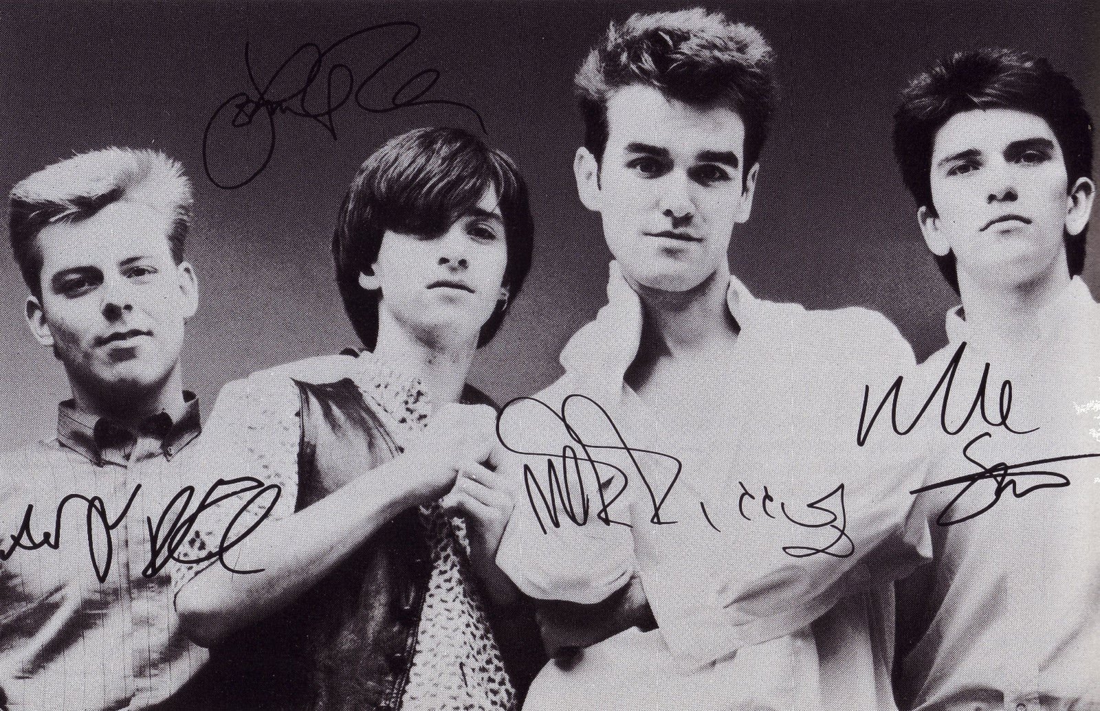 THE SMITHS ENTIRE GROUP AUTOGRAPH SIGNED PP Photo Poster painting POSTER