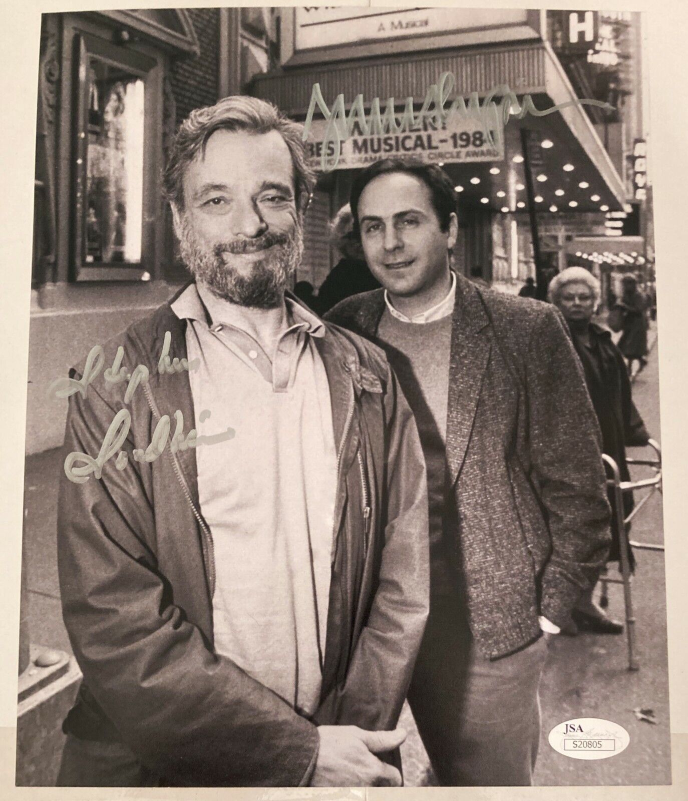 Stephen Sondheim & James Lapine RARE hand SIGNED duo Photo Poster painting JSA COA #2 Composers